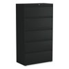Alera 36 in W 5 Drawer File Cabinets, Black, Legal; Letter; A4; A5 17639